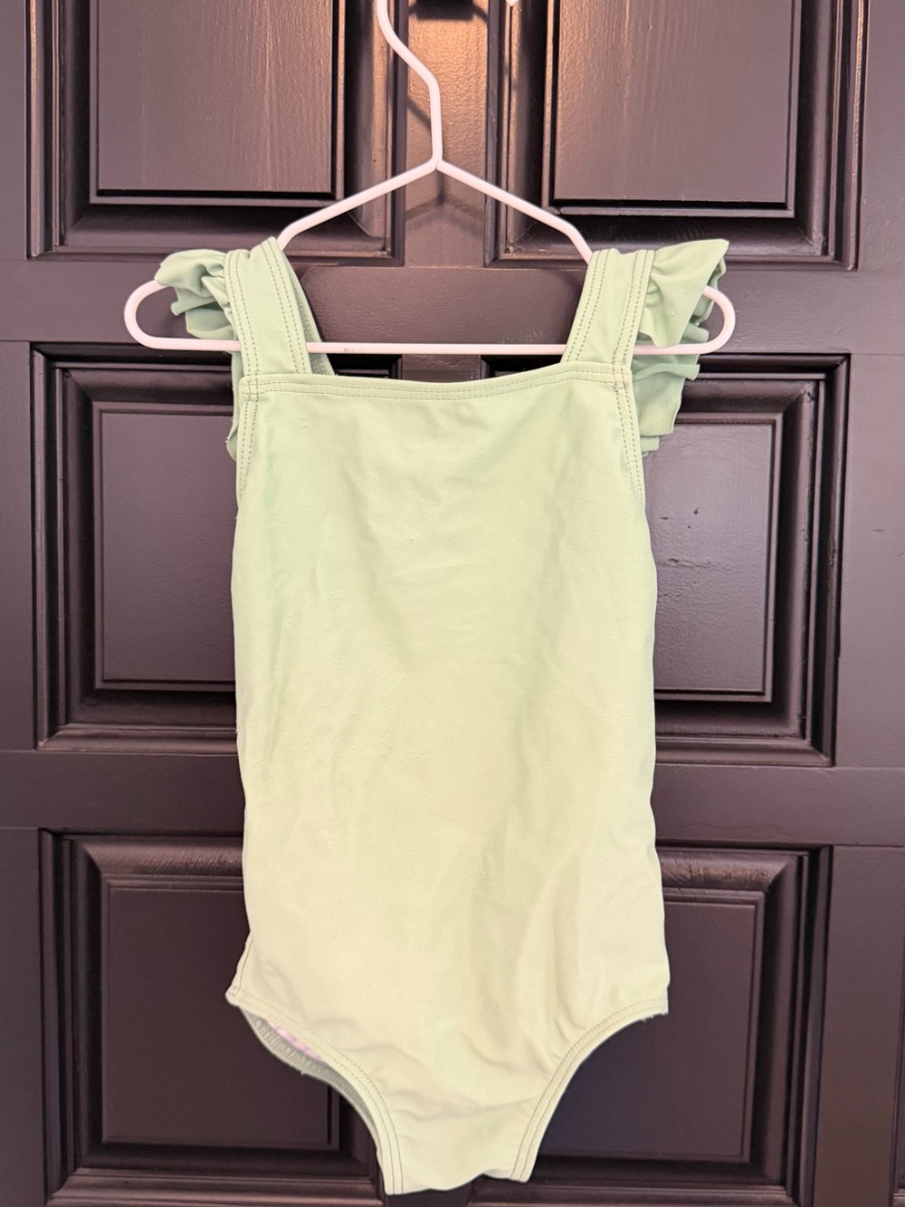 Girl Child 2T frilled green Minnow swimsuit